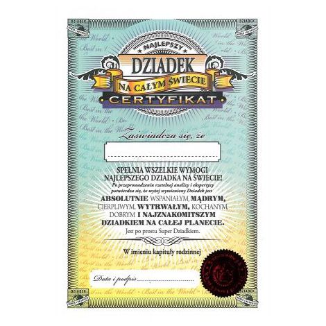 Certyfikat Pan Dragon Dziadek